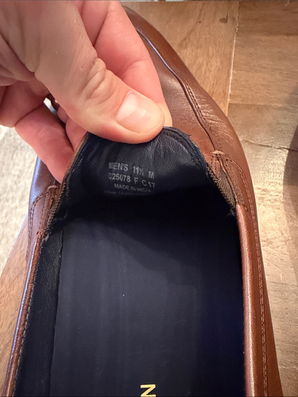 Cole Haan Men's Chestnut Brown Leather Slip-On Loafers - Picture 6 of 6